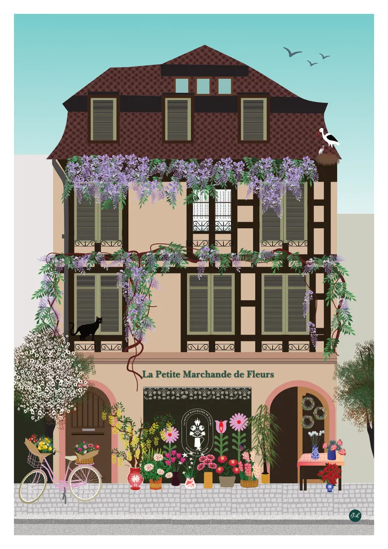Illustration pour La Petite Marchande de Fleurs, à Strasbourg